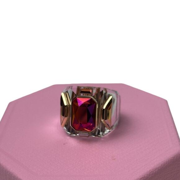 Swarovski Chroma Cocktail Ring Pink and Gold 60 EUR - 9 USA - Picture 3 of 11